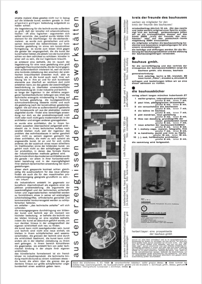 By Lars Muller from Bauhaus Journal 1926-1931 copyright Lars Muller Publishers 2019