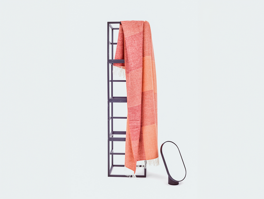 Koc z wełny merynosów Blend, tre product, niebieski, czarny