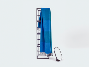 Koc z wełny merynosów Blend, tre product, niebieski, czarny