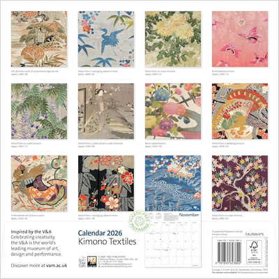 V&A: Kimono Textiles Wall Calendar 2026 (Art Calendar)