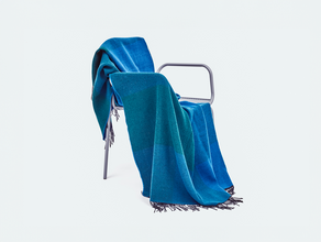 Koc z wełny merynosów Blend, tre product, zielony, czarny