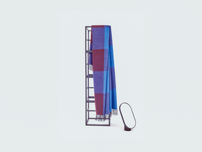 Koc z wełny merynosów Blend, tre product, niebieski, czarny